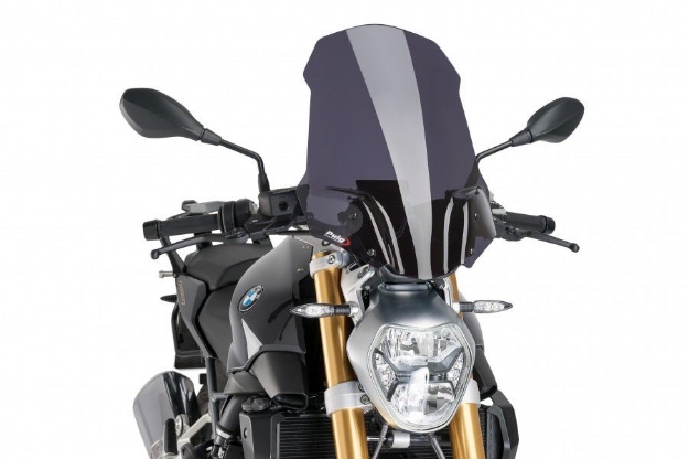 Afbeeldingen van Vervangingsruit naked bike model Touring Puig (zonder orig. ruit) BMW R1200R '15--donker getint