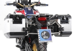 Afbeeldingen van Kofferset Hepco&Becker 'Cutout' met RVS rek en Xplorer koffers Honda CRF1000L Africa Twin '16-'17