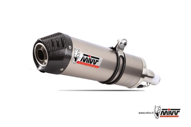 Afbeeldingen van MIVV 2-1 systeem met titanium ovaal demper en carbon end cap Kawasaki Versys 650 '15-20