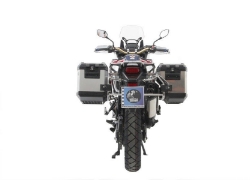 Afbeeldingen van Kofferset Hepco&Becker 'Cutout' met RVS rek en Xplorer BLACK koffers Honda CRF1000L Africa Twin '16-'17