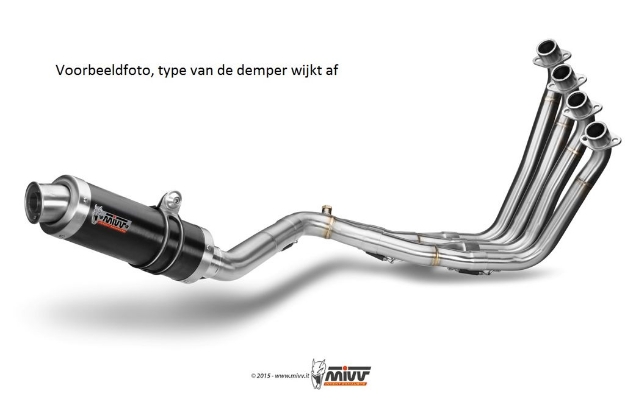 Afbeeldingen van MIVV 2-1 systeem met Oval Classic RVS demper Kawasaki Versys 650 '15-20