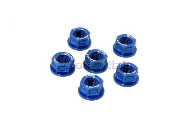 Afbeeldingen van Tandwielmoer aluminium Evotech TBK6-036 -blauw