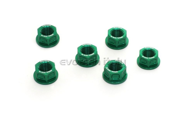 Afbeeldingen van Tandwielmoer aluminium Evotech TBK6-036 -groen