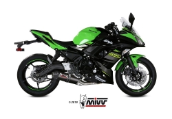 Afbeeldingen van MIVV systeem met oval carbon Kawasaki Ninja 650 / Z650 '17-22 (1 lambda)