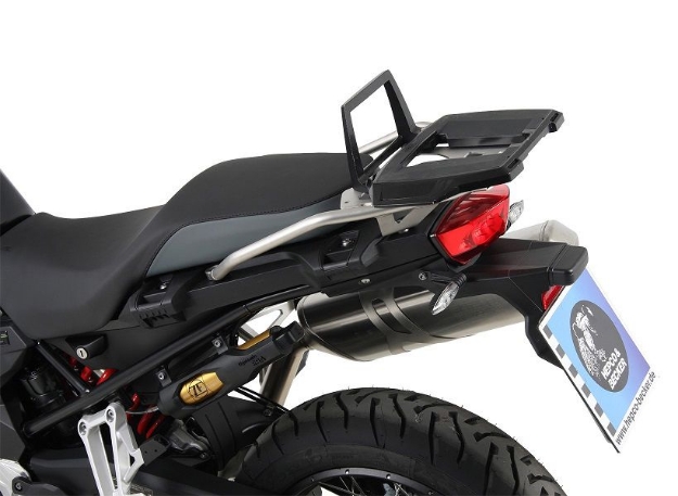 Afbeeldingen van Topdrager zwart Alurack Hepco&Becker voor op orig. RVS rek BMW F750GS '18-23