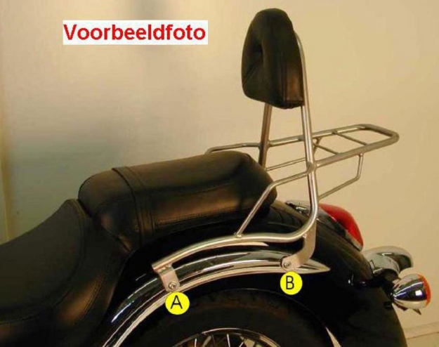 Afbeeldingen van Sissybar met rekje Hepco&Becker chroom Honda CMX250 REBEL