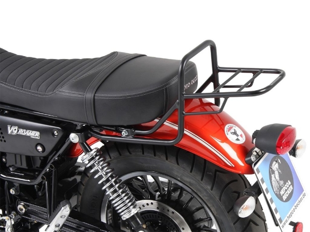 Afbeeldingen van Topdrager zwart Hepco&Becker Moto Guzzi V9 Roamer '16- (lang zadel)