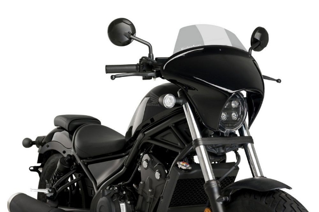 Afbeeldingen van Stuurkuipje long screen model SML Batwing Honda CMX 500 Rebel '20- Custom Access
