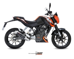 Afbeeldingen van MIVV compleet systeem met steel black GP demper KTM 125 Duke '11-16 / 200 Duke '12