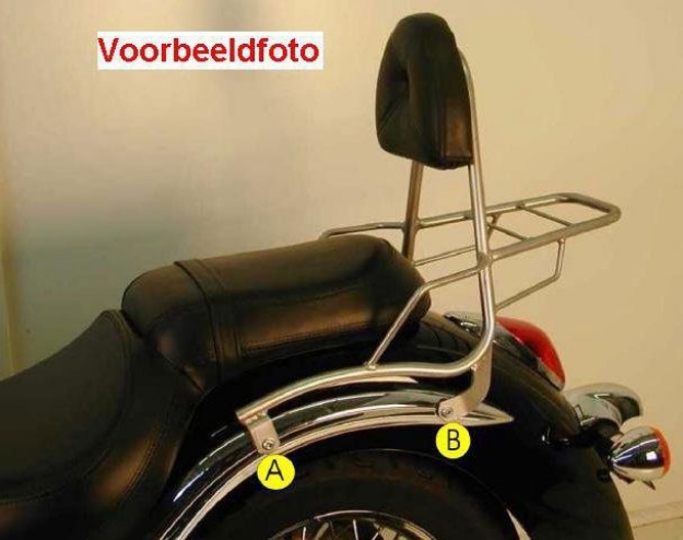 Afbeeldingen van Sissybar met rekje Hepco&Becker chroom Moto Guzzi NEVADA CLASSIC 750i.e. 2004-
