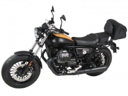 Afbeeldingen van Sissybar met rekje zwart Hepco&Becker Moto Guzzi V9 Bobber '16-20 (lang zadel)