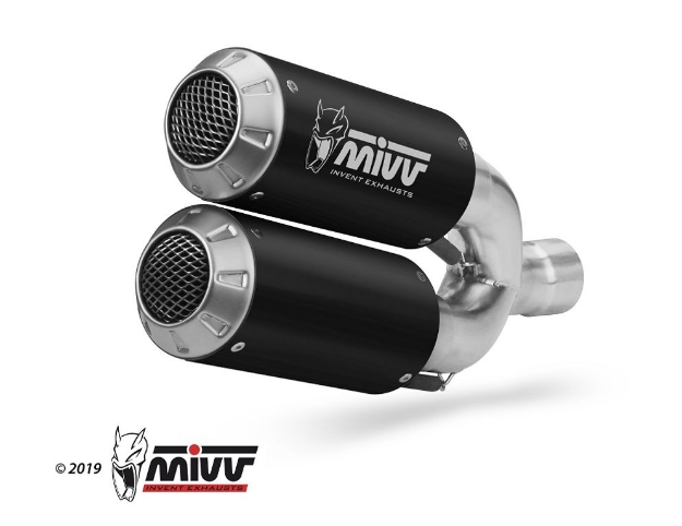 Afbeeldingen van MIVV MK3 Black RVS dubbele demper KTM 1290 Superduke '14-