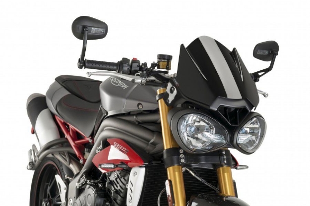 Afbeeldingen van Vervangingsruit naked bike Puig Triumph Speed Triple/R 1050 '16--zwart