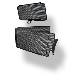 Afbeeldingen van Radiator/oliekoeler cover set zwart Evotech Performance Ducati Multistrada 1200 S '15-17