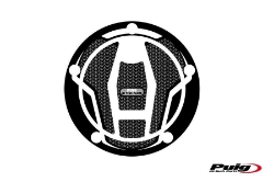 Afbeeldingen van Tankdopcover Puig zwart/carbon look voor diverse Kawasaki modellen