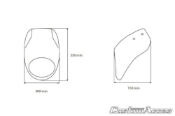 Afbeeldingen van Stuurkuipje matzwart model semi-closed met ruitje Custom Access diverse Harley Davidson modellen