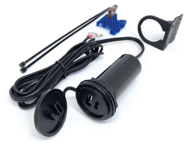 Afbeeldingen van Dubbele USB aansluiting met USB-A en USB-C output
