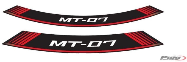Afbeeldingen van Velglint Puig met logo Yamaha MT-07-Rood