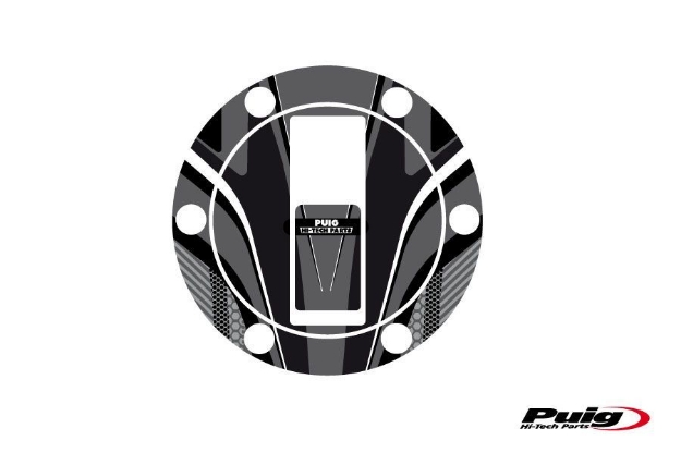 Afbeeldingen van Tankdopcover Radikal Puig voor diverse Aprilia modellen -'07/ Cagiva modellen-Grijs
