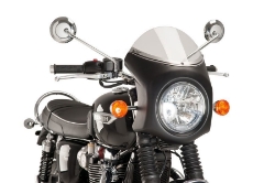 Afbeeldingen van Vervangingsruit retro fairing met zwart kuipje Puig Triumph Bonneville T100/ T120/ T200 '16-