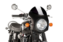 Afbeeldingen van Vervangingsruit retro fairing met zwart kuipje Puig Triumph Bonneville T100/ T120/ T200 '16-