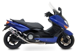 Afbeeldingen van MIVV compleet systeem met steel black GP demper Yamaha T-MAX 500 '01-'07