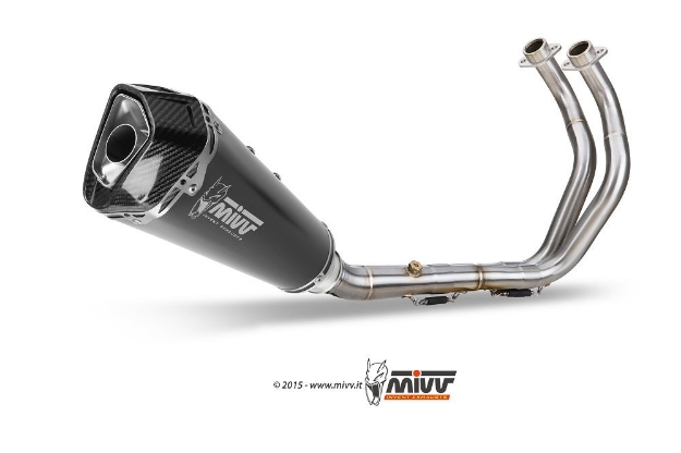 Afbeeldingen van MIVV 2-1 systeem met Delta Race Black RVS demper Yamaha MT-07 '14-'20 (euro 3-4)