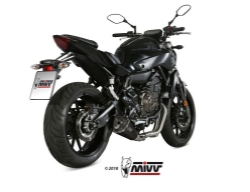 Afbeeldingen van MIVV 2-1 systeem met Delta Race Black RVS demper Yamaha MT-07 '14-'20 (euro 3-4)