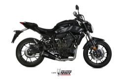 Afbeeldingen van MIVV 2-1 systeem met Delta Race Black RVS demper Yamaha MT-07 '14-'20 (euro 3-4)