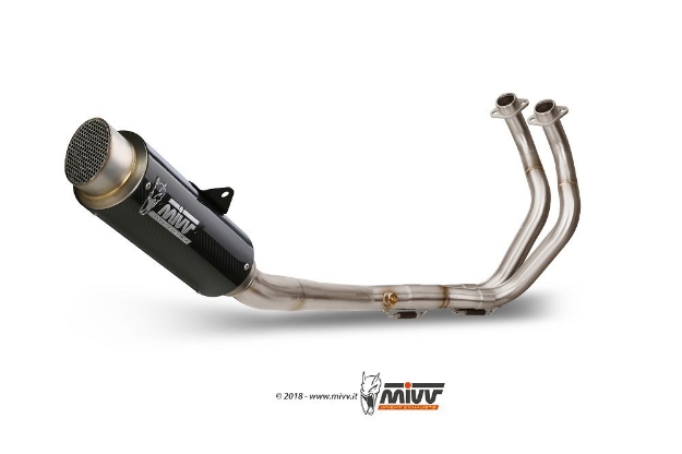 Afbeeldingen van MIVV compleet 2-1 systeem met GP PRO carbon demper Yamaha MT-07 '14-20