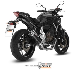 Afbeeldingen van MIVV 2-1 systeem met high level carbon GP demper Yamaha MT-07 '14-23