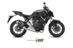 Afbeeldingen van MIVV 2-1 systeem met high level carbon GP demper Yamaha MT-07 '14-23