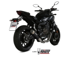 Afbeeldingen van MIVV compleet 2-1 systeem met GP PRO black RVS demper Yamaha MT-07 '14-20