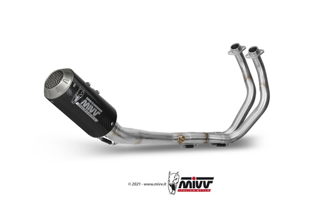 Afbeeldingen van MIVV 2-1 systeem met MK3 carbon Yamaha MT-07 '14-23