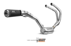 Afbeeldingen van MIVV 2 in 1 compleet systeem met zwarte high level RVS GHIBLI demper Yamaha XSR700 '16-