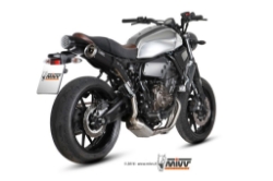 Afbeeldingen van MIVV 2 in 1 compleet systeem met zwarte high level RVS GHIBLI demper Yamaha XSR700 '16-
