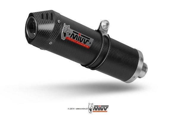 Afbeeldingen van MIVV 2 in 1 compleet systeem met carbon oval demper Yamaha XSR700 '16-