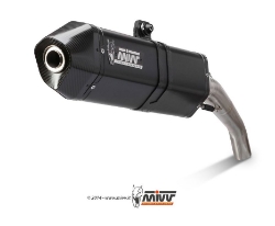 Afbeeldingen van MIVV 2 in 1 systeem met Speed Edge black steel RVS demper Yamaha Tracer '16-