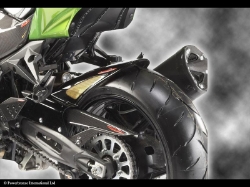 Afbeeldingen van Achterspatbord sport-line zwart met zilver gaas Kawasaki Z750R 2011- UVK