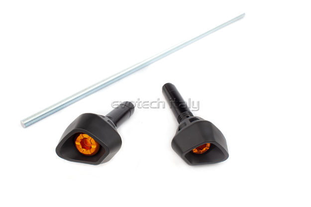 Afbeeldingen van Sliders Evotech Anti-Shock oranje Kawasaki Z125 '18-